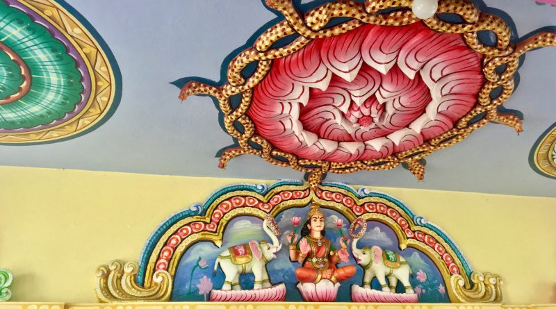 Particolare del soffitto del Tempio tamil a Cap Malhereux